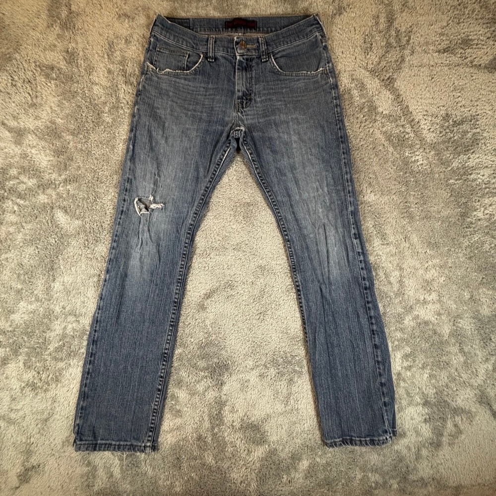 Lee Dungarees Vintage Slim Jeans Mens 30x30 Blue Distressed Denim Pants